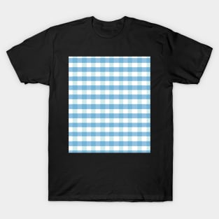 plaid checked pattern vichy tartan sky blue T-Shirt